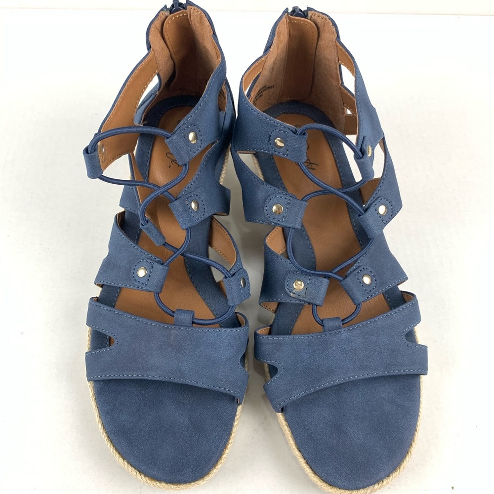 Eurosoft Prue Blue Caged Wedge Sandal 8.5 M